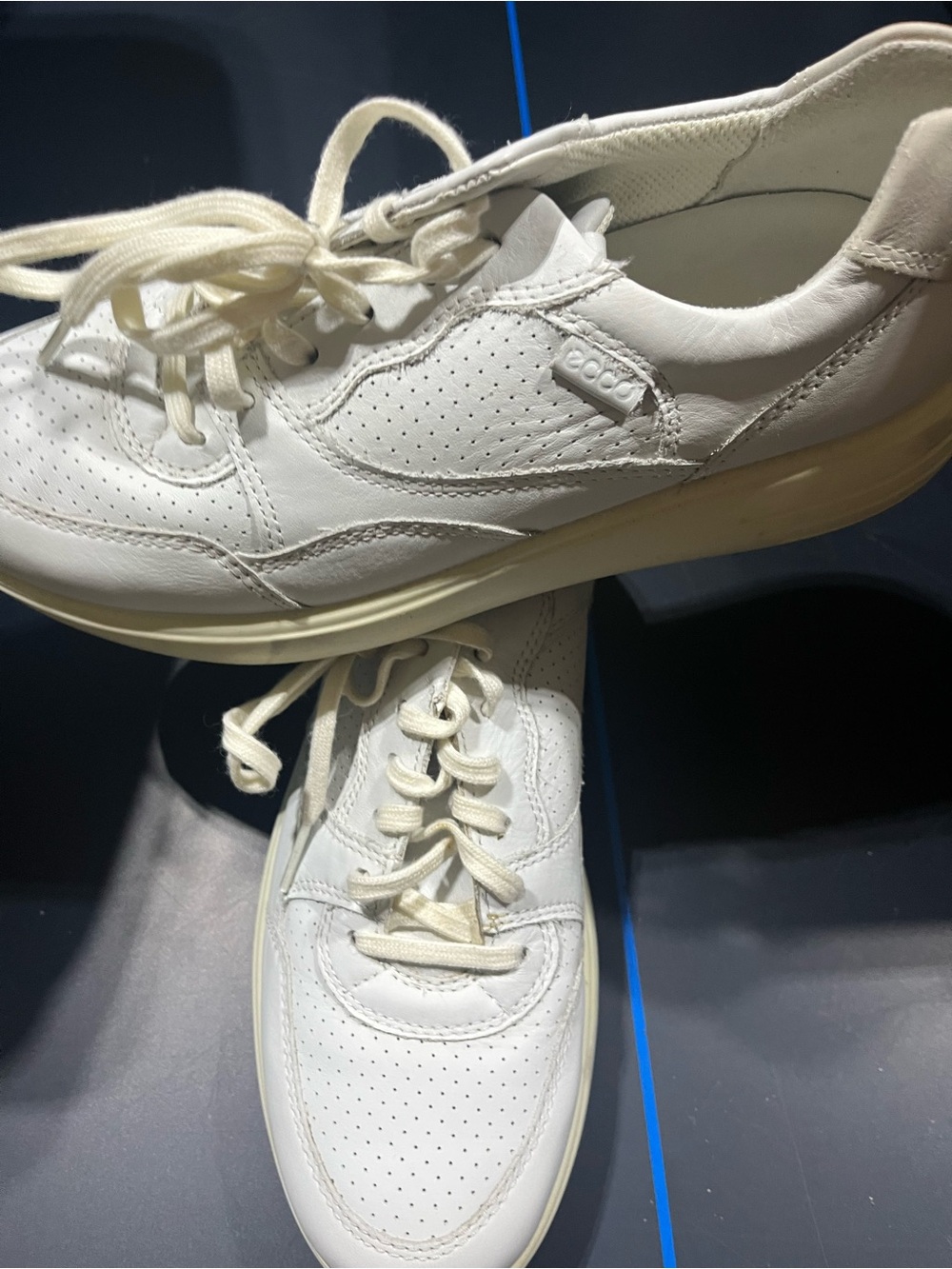 Ecco Women’s White/Cream Athletic Sneakers - Picture 7 of 8